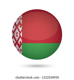 Belarus glossy round button. Vector Illustration EPS10.