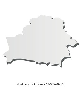 Belarus - grey 3d-like silhouette map of country area with dropped shadow. Simple flat vector illustration.