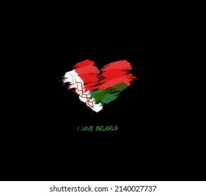 Belarus grunge flag heart for your design