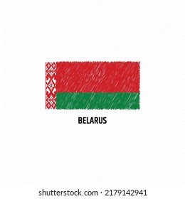 Ilustración vectorial de la bandera ondulada de Bielorrusia