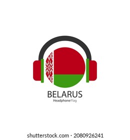 Belarus headphone flag vector on white background. 