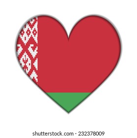 Belarus heart flag vector illustration