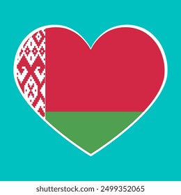 Belarus heart icon. flag in the heart . Vector illustration