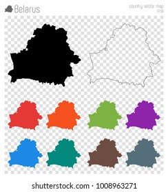 Belarus high detailed map. Isolated black country outline. Vector illustration.