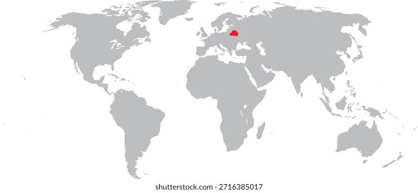 Bielorrusia destacada en el diseño del Vector del mapa mundial