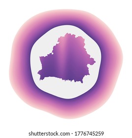 Belarus icon. Colorful gradient logo of the country. Purple red Belarus rounded sign with map for your design. Vector illustration.