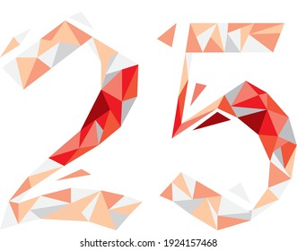 Belarus independence day 25 March white red white number polygonal vector illustration 