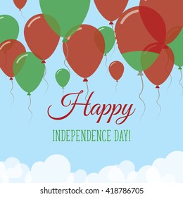 Belarus Independence Day Flat Patriotic Card. Happy National Day Belarus Vector Patriotic card. Flying Rubber Balloons in Colors of the Belarusian Flag.