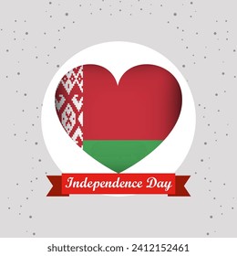 Belarus Independence Day With Heart Emblem Design
