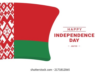 Día de la Independencia de Bielorrusia. Ilustración vectorial. La ilustración es adecuada para banners, volantes, pegatinas, tarjetas, etc.