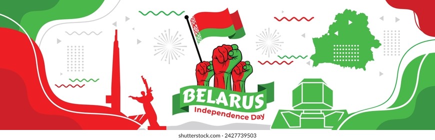 Belarus Independence Day Vector Illustration on 3 July with Waving Flag in National Holiday

