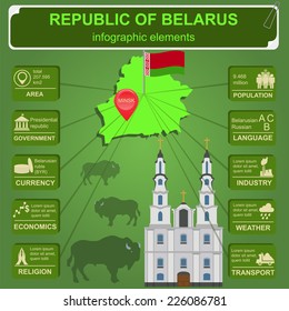Belarus  infographics, statistical data, sights. Vector illustration