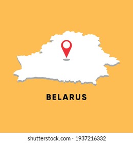 
Weißrussland Isometrische Karte mit Standortsymbol Vektorgrafik-Design