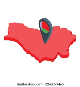 Belarus landmark teritory icon isometric vector. Travel nature. City architecture