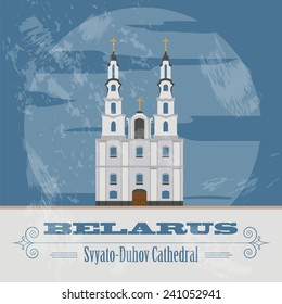Belarus landmarks. Retro styled image. Vector illustration