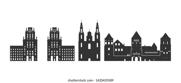 Belarus logo. Isolated Belarusian architecture on white background