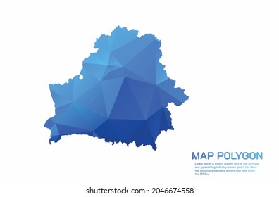 Mapa de Bielorrusia Resumen gráfico de gradiente de bajo estilo de polo triangular rugoso sobre fondo blanco