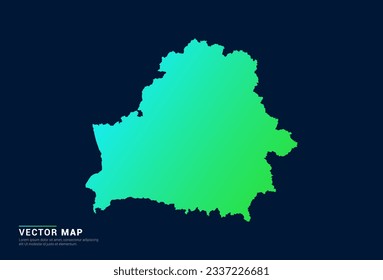 Belarus map of abstract gradient green blue concept with technology light effect vector.