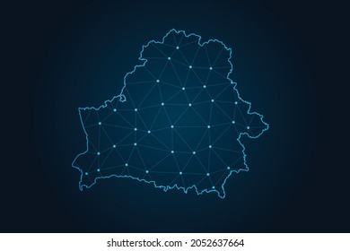 belarus map ,Abstract mash line and point scales on dark background for your web site design map logo, app, ui,Travel. Vector illustration eps 10.