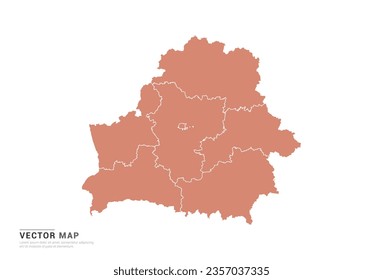 Belarus Map - abstract style orange isolated on white background for design vector.