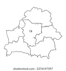 Karte von Belarus mit Verwaltungsabteilungen.