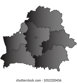 belarus map black gradient grey isolated on white background Vector illustration eps 10.