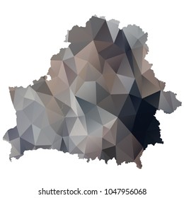 belarus map - Black, grey, geometric rumpled low poly style gradient graphic background, polygonal design for your. Vector illustration eps 10. 