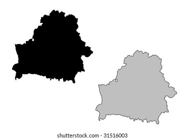 Belarus map. Black and white. Mercator projection.