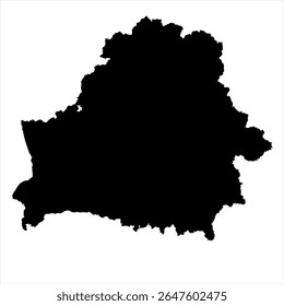 Belarus Map - black World Map International vector template with High detailed isolated on white background - Vector