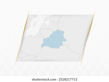 Weißrussland Karte in Blau mit Gold gerahmten Akzenten. Moderne Vektorkarte von Weißrussland. Vektorgrafik.