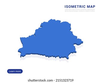 Bielorrusia mapea el azul aislado en fondo blanco con 3d ilustración vectorial isométrica.