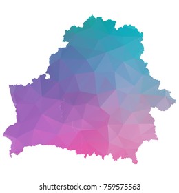belarus map. Blue and Pink polygonal shape vector illustration on white background. Vector illustration eps 10.