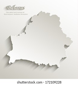 Belarus map card paper 3D natural vector