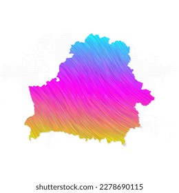 Belarus map in colorful halftone gradients. Future geometric patterns of lines abstract on white background. Vector Illustration Eps10.