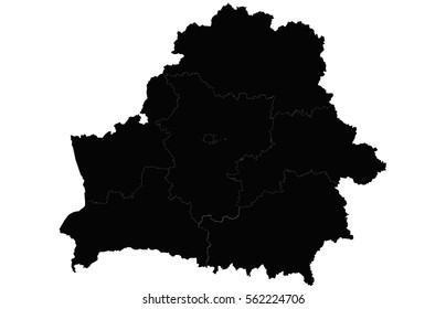 Belarus map country. Black on a white background