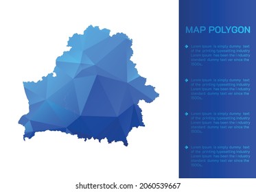 Belarus map in geometric blue polygonal style modern design on white background. Vector illustration map in geometric blue polygonal style modern design on white background. Vector illustration.