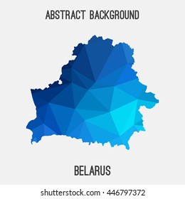Belarus map in geometric polygonal,mosaic style.Abstract tessellation,modern design background. Vector illustration EPS8