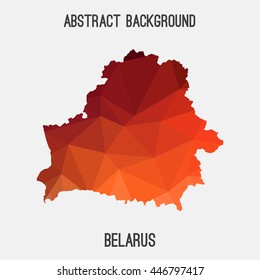 Belarus map in geometric polygonal,mosaic style.Abstract tessellation,modern design background. Vector illustration EPS8