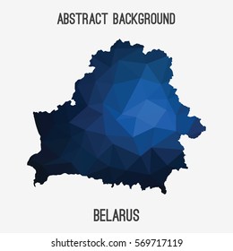 Belarus map in geometric polygonal,mosaic style.Abstract tessellation,modern design background. Vector illustration