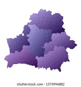 Belarus map. Geometric style country outline. Creative violet vector illustration.