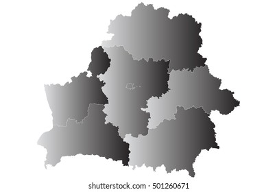 Belarus map in gray on a white background