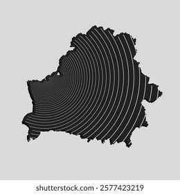 Belarus map from grey lines on background - internet signal. Template Europe country for pattern, design, illustration or infographic. Digital concept with internet signal of the vector map Belarus