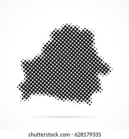 Belarus map in halftone. Dotted illustration isolated on a white background.
Vector illustration.