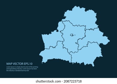 Mapa de Bielorrusia High Detallado sobre fondo blanco. Resumen de la ilustración vectorial de diseño eps 10