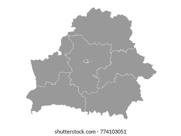 belarus map. High detailed map of belarus on white background. Vector illustration eps 10.