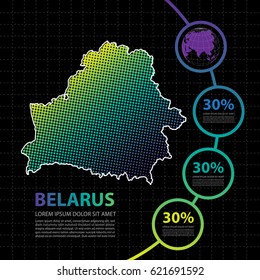 Belarus map infographic design template