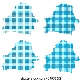 Belarus map mosaic set. Isolated on white background.