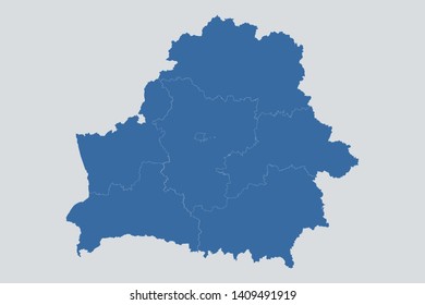 Belarus map on gray background vector, Belarus Map Outline Shape Blue on White Vector Illustration, Map of Europe. Symbol for your web site design map logo. app, ui, eps10.