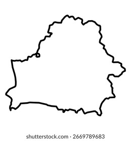 Belarus map outline – simple country border vector thick line