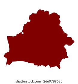 Belarus map outline – simple red country vector